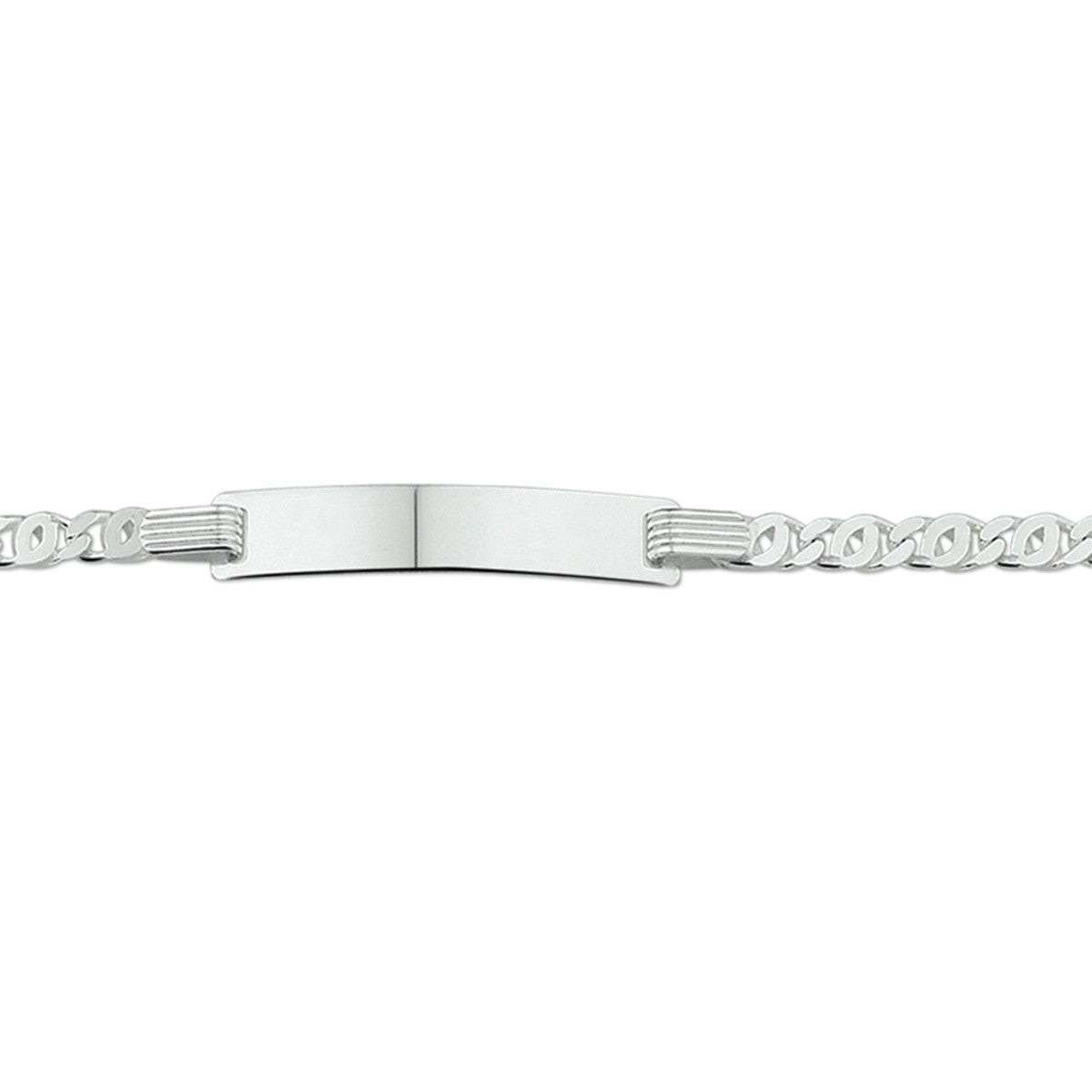 Zilver Wit Graveerarmband Valkenoog Plaat 5,0 mm 1015807 - PansiteNederland.nl