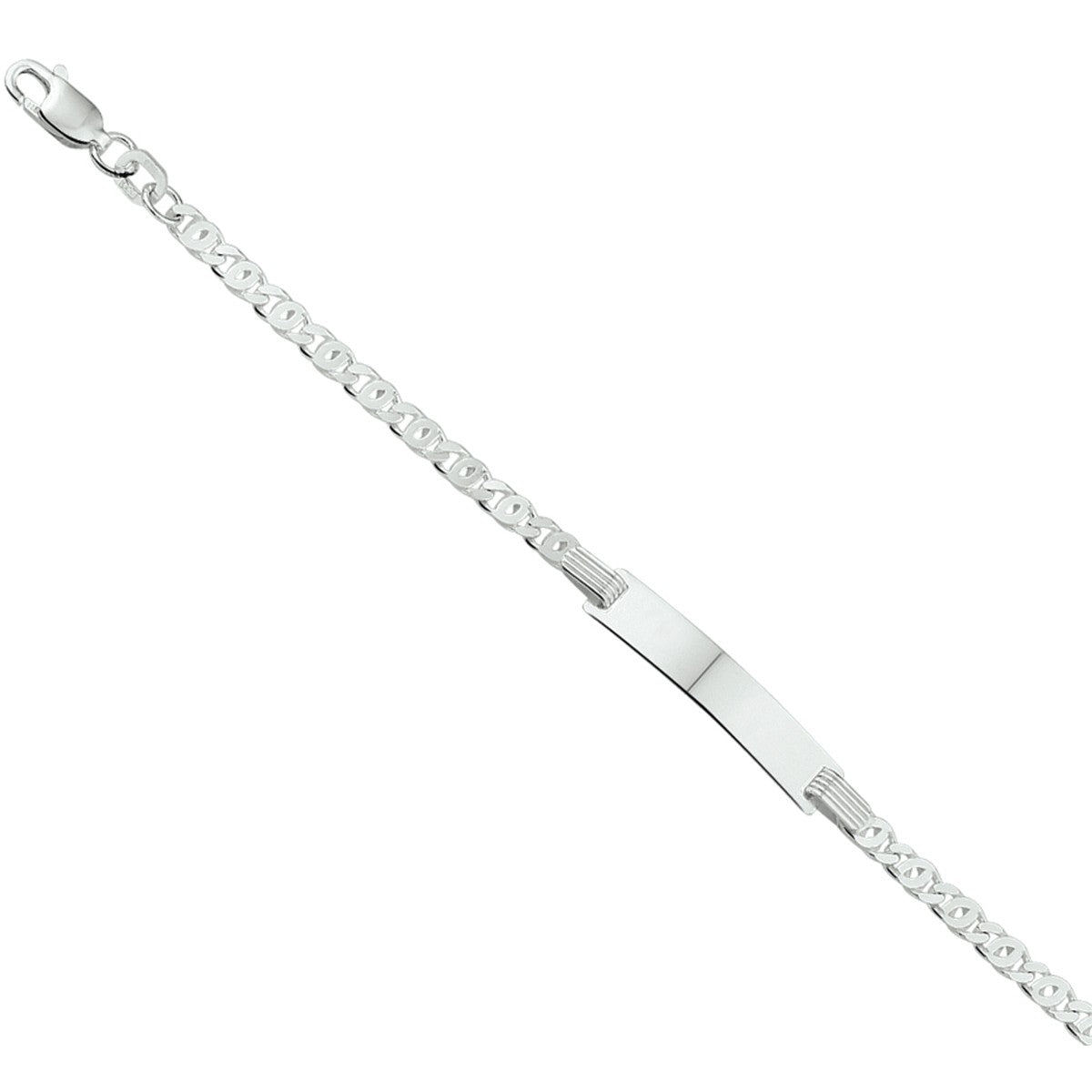 Zilver Wit Graveerarmband Valkenoog Plaat 5,0 mm 1015807 - PansiteNederland.nl