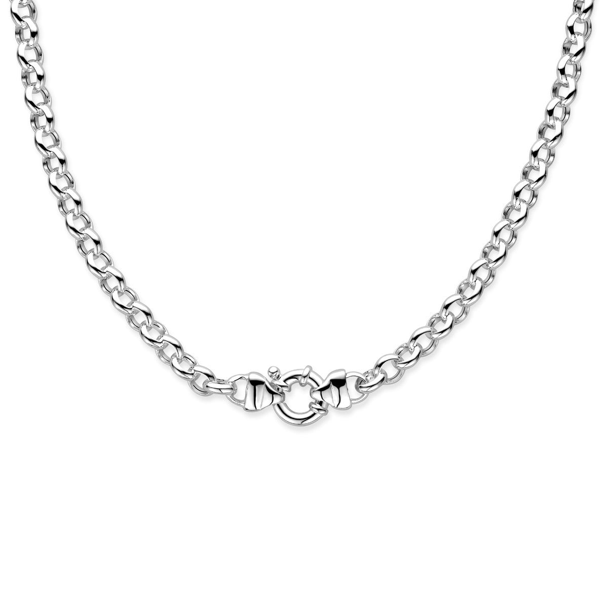 Zilveren collier jasseron 8 mm met groot springslot 1015932 - PansiteNederland.nl