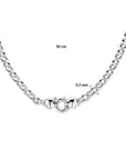 Zilveren collier jasseron 8 mm met groot springslot 1015932 - PansiteNederland.nl