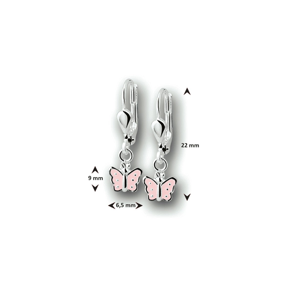 Zilver Oorhangers Vlinder Brisur Haak 1016439 - PansiteNederland.nl