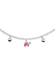 zilver wit collier hart en dieren 36 + 2 cm 1016835