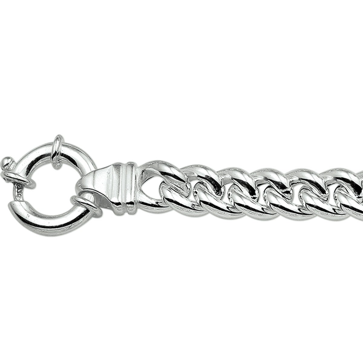 Zilver Wit Armband Gourmette 7 Mm 19 Cm Met Groot Springslot 1017024 - PansiteNederland.nl