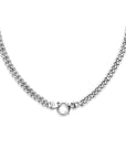 zilver wit collier gourmette 7 mm 45 cm met groot springslot 1017025 - PansiteNederland.nl