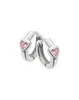 Zilver Klapoorringen Hart Roze Zirkonia 1017984 - PansiteNederland.nl