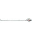 Zilver Wit Armband Hart En Roze Zirkonia 13 - 15 Cm 1018713