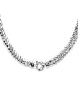 Zilveren collier dubbel gourmette plat 10 mm 45 cm met groot springslot 1018758 - PansiteNederland.nl