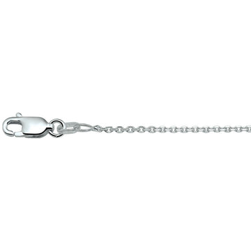 Zilveren collier anker gediamanteerd 1,3 mm 1018799
