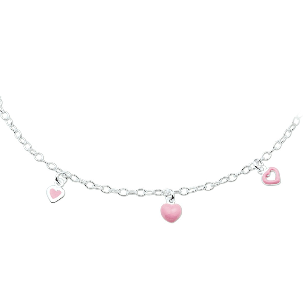 zilver wit collier hart 38 cm 1018888 - PansiteNederland.nl