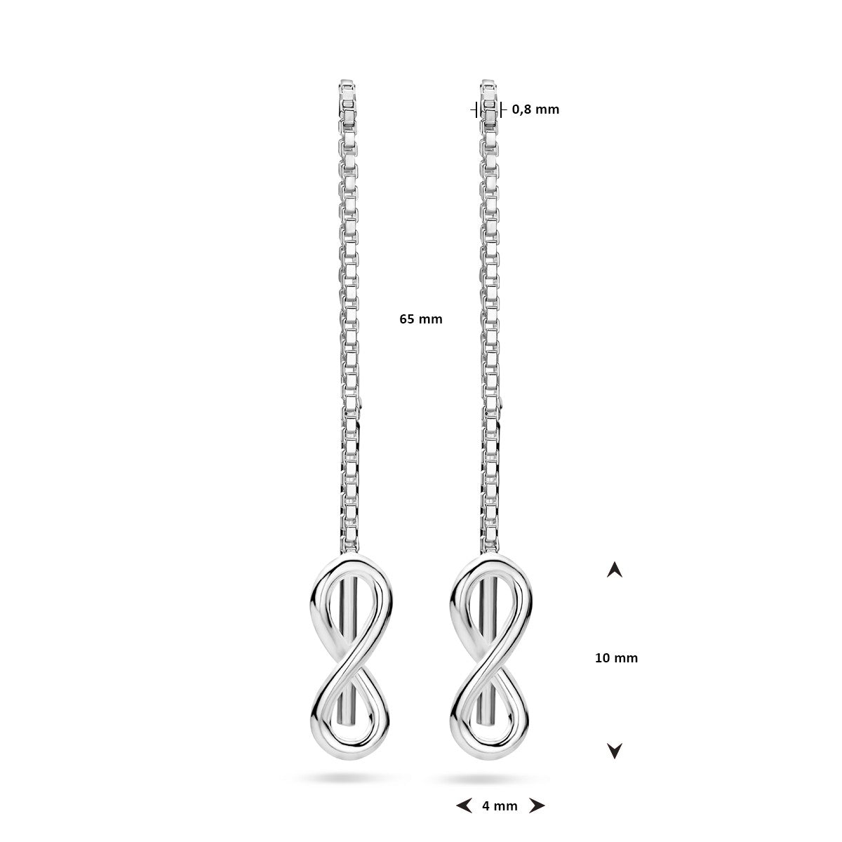 Zilver Doortrekoorbellen Infinity 1019644 - PansiteNederland.nl