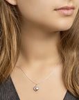 zilver wit collier hart 41 + 4 cm 1019663