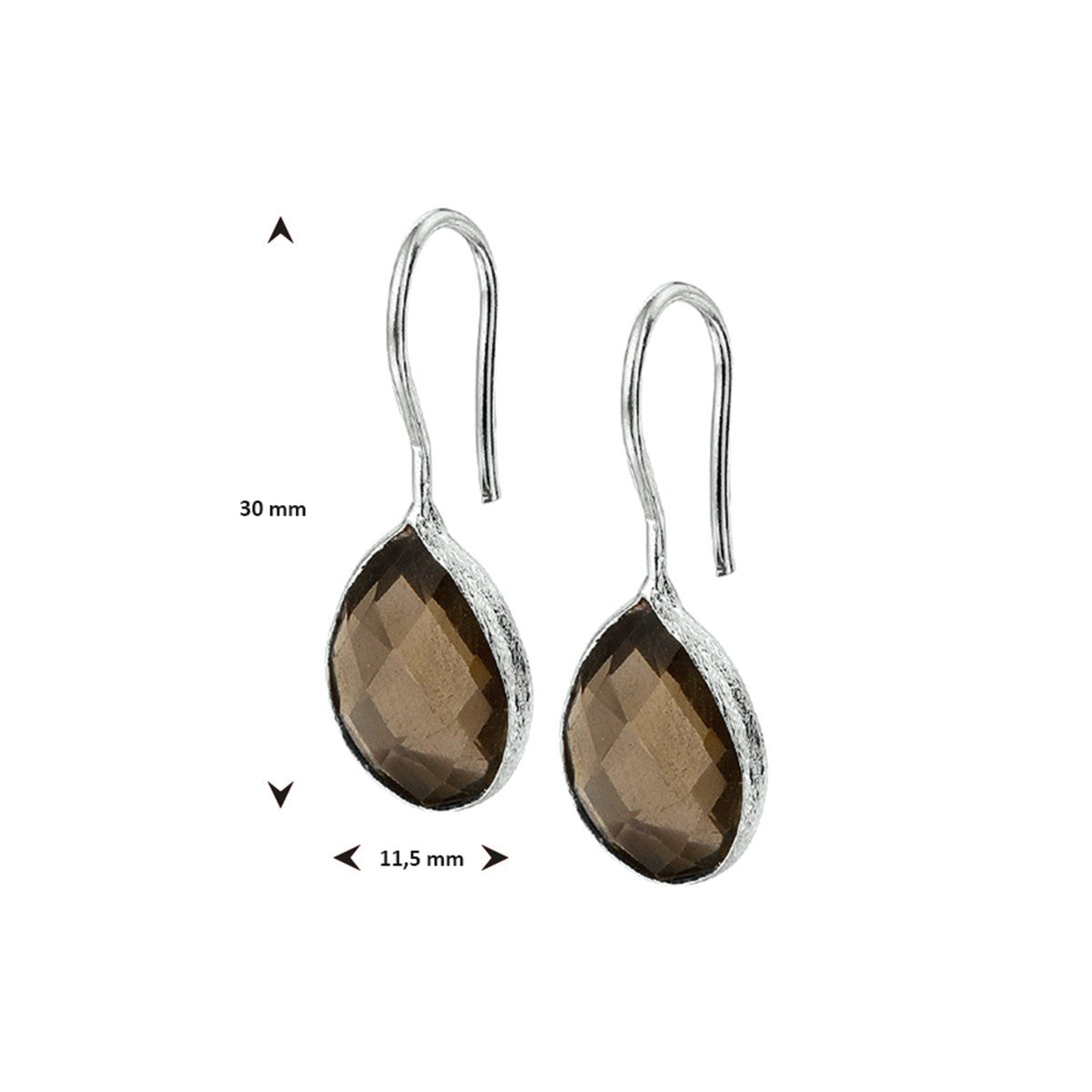 Zilver Oorhangers Rookkwarts Franse Haak 1019829 - PansiteNederland.nl