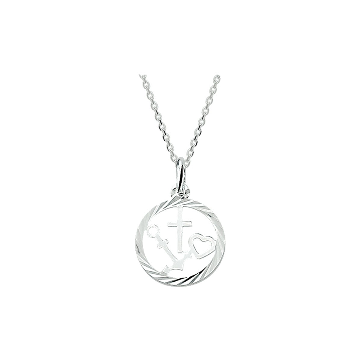 zilver wit collier geloof, hoop en liefde 41 + 4 cm 1020223 - PansiteNederland.nl