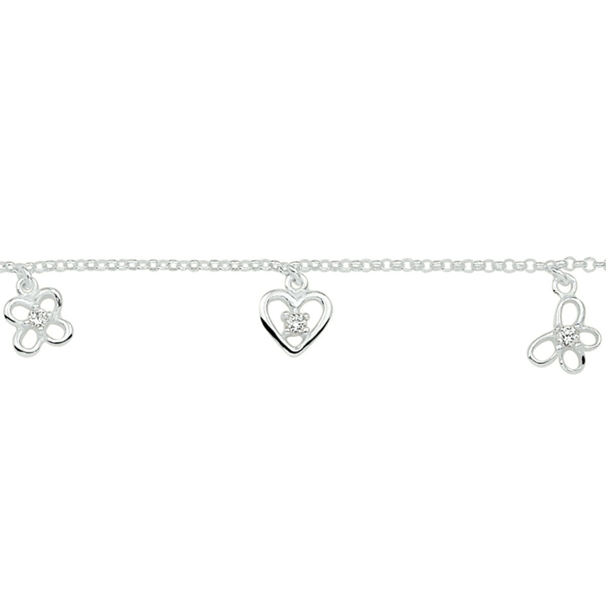 Zilver Wit Armband Bedel Assortiment 13 + 2 Cm 1020240 - PansiteNederland.nl