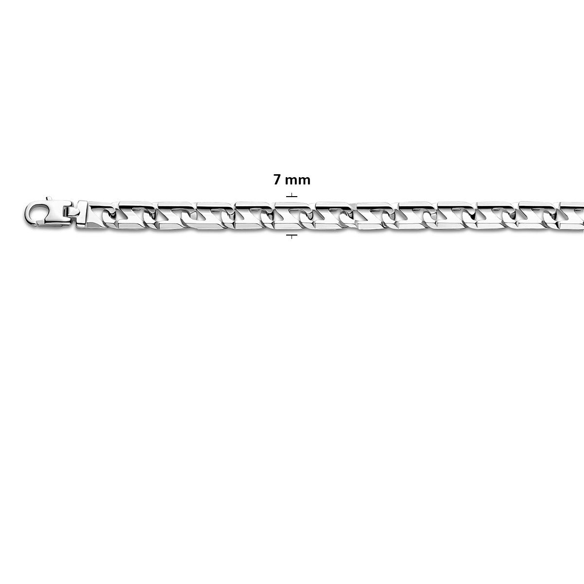 Armband anker plat 7,0 mm zilver