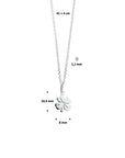 zilver wit collier klaver 41 + 4 cm 1020996