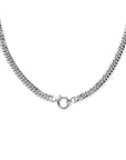 zilver wit collier dubbel gourmette 7,4 mm 45 cm met groot springslot 1021067 - PansiteNederland.nl