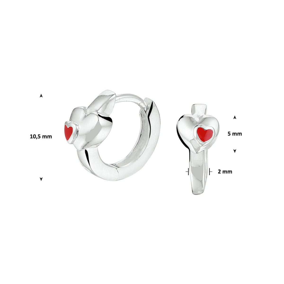 Zilver Klapoorringen Hart 1021074 - PansiteNederland.nl