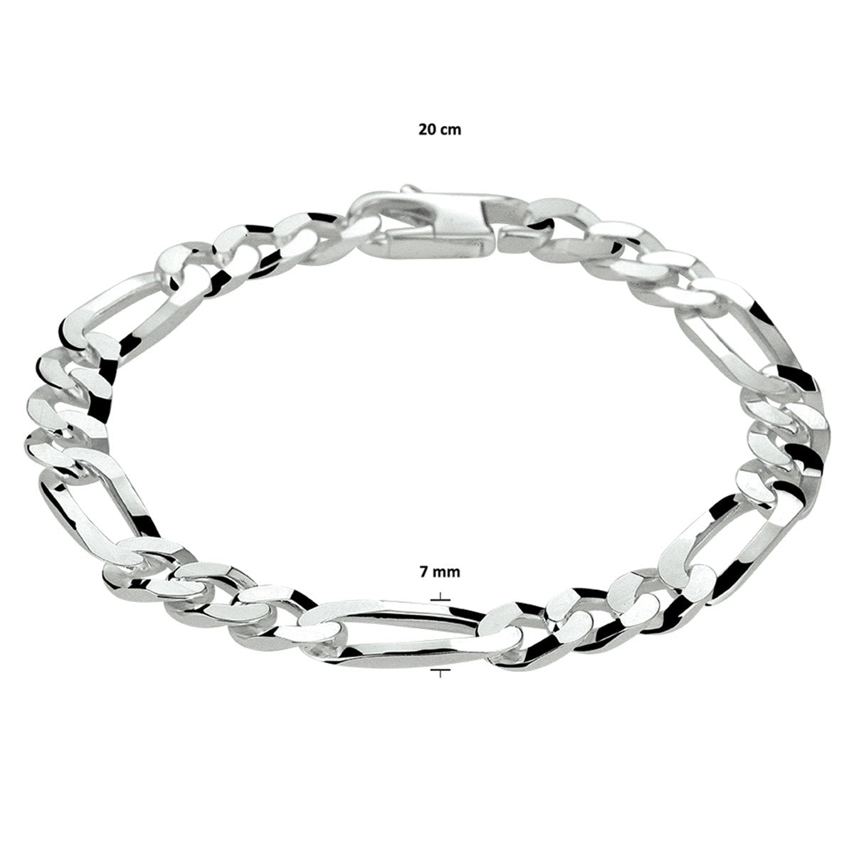 Zilver Wit Figaro 7,0 mm 1021087 - PansiteNederland.nl