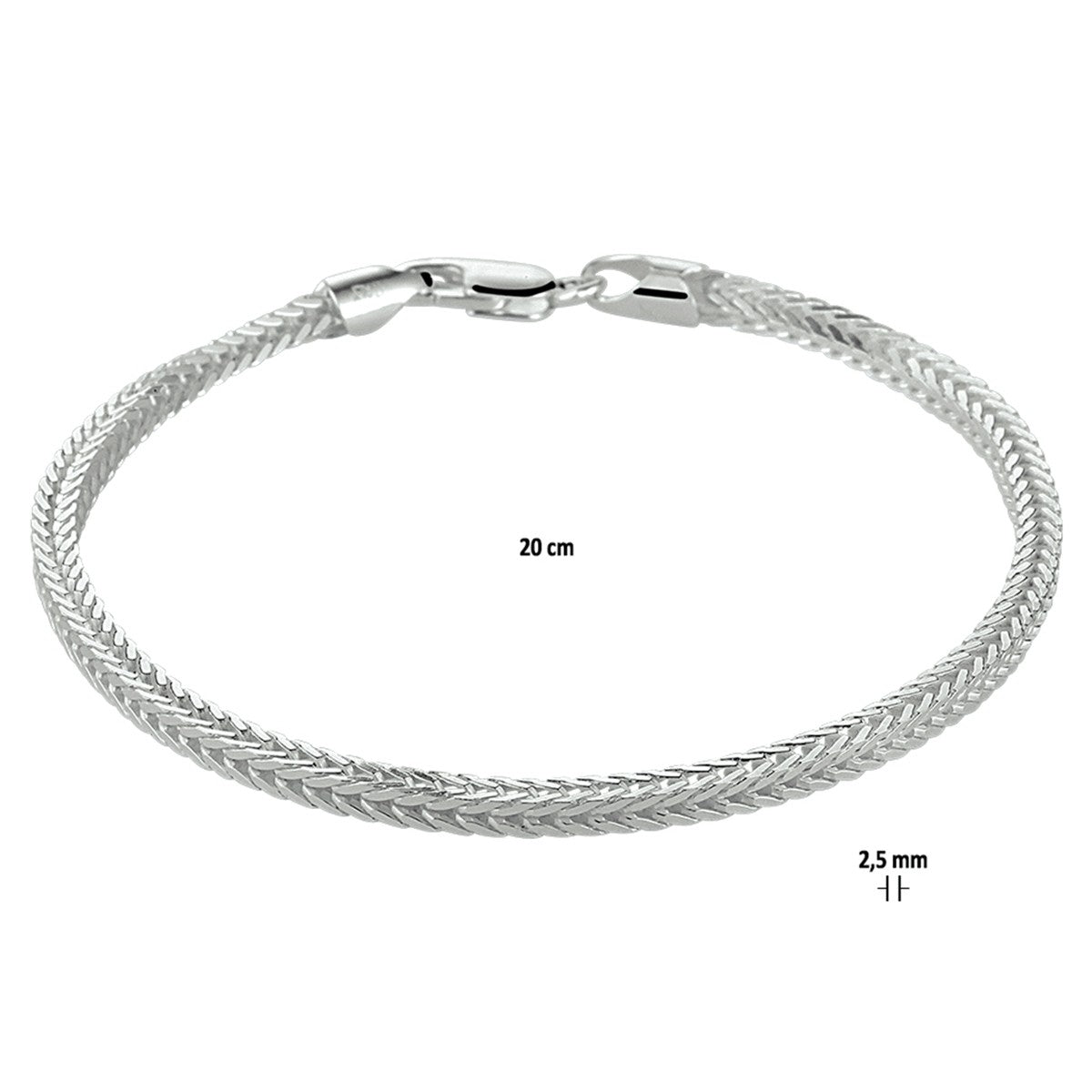vossestaart 2,5 mm zilver wit - PansiteNederland.nl