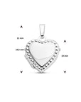zilver medaillon hart bolletjes 1021752