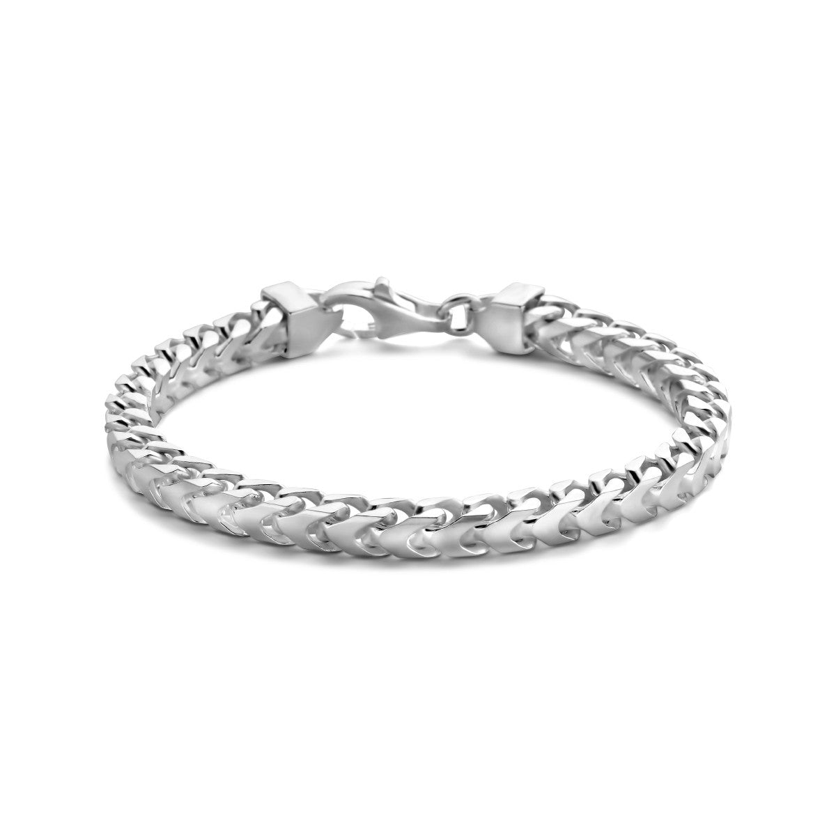 Zilver Wit Armband Geslepen Gourmette 5,6 mm 1021762 - PansiteNederland.nl