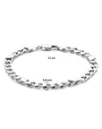 Zilver Wit Armband Gourmette Met Tussenstuk 5,8 Mm 21 Cm 6-Zijdes Geslepen 1021795