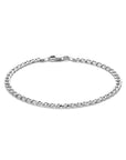 Zilver Wit Armband Gourmette Met Balkje 3,8 Mm 21 Cm 1021799