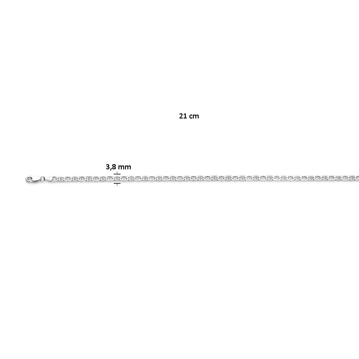 anker 3,8 mm zilver wit
