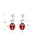 Zilveren oorhangers lieveheersbeestje - PSN1021810