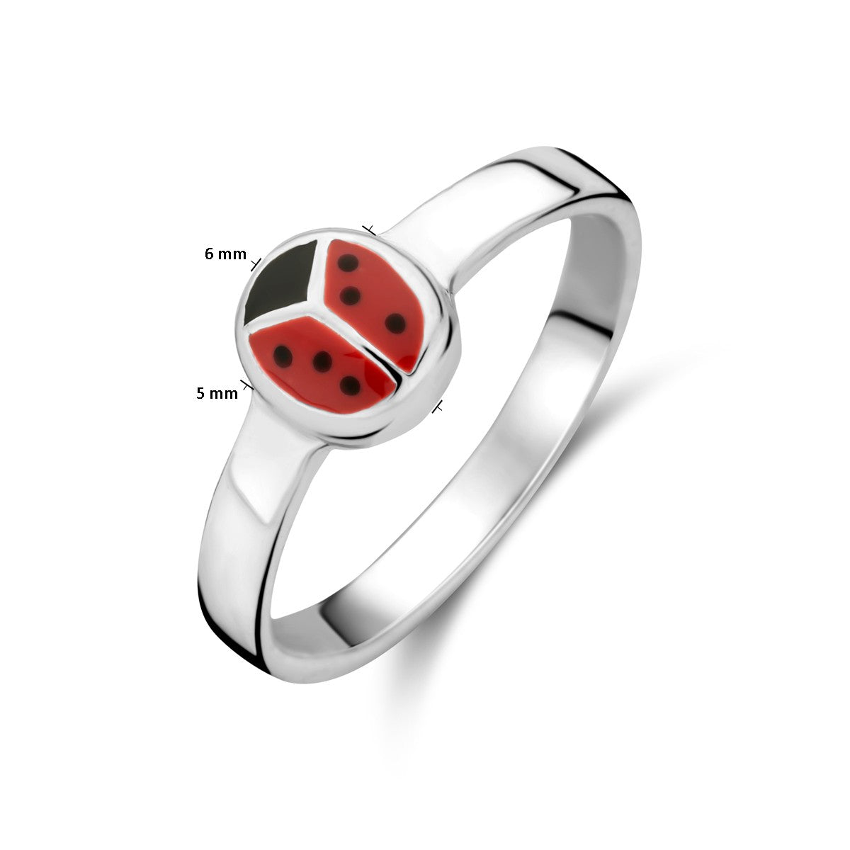 Zilver Ring Lieveheersbeestje Wit 1021818 - PansiteNederland.nl