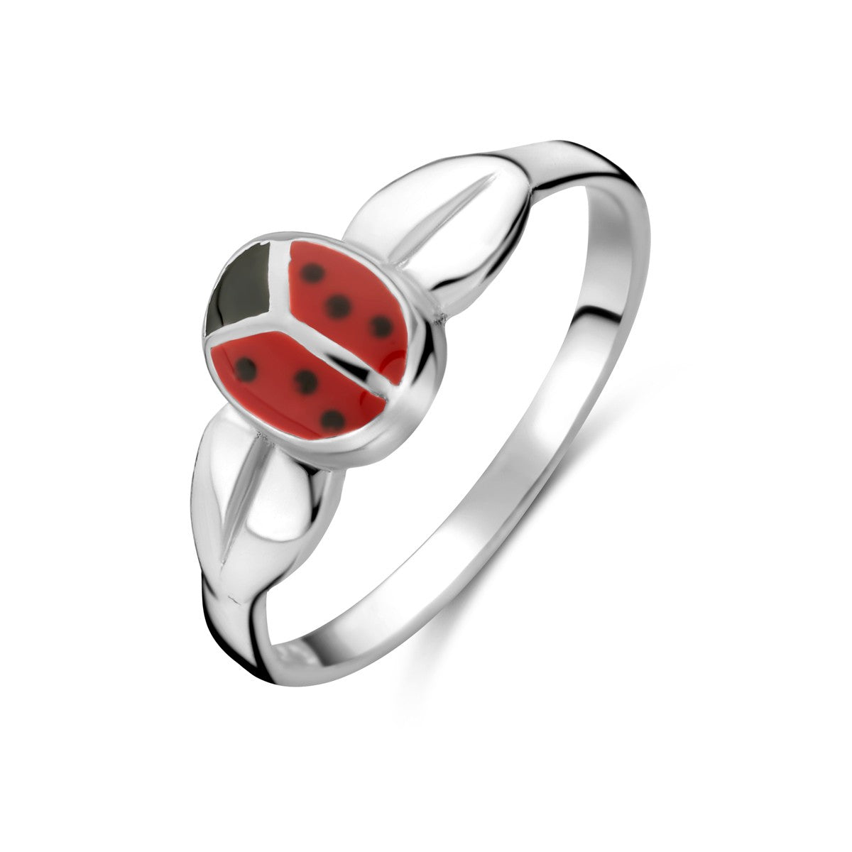 Zilver Ring Lieveheersbeestje Wit 1021826 - PansiteNederland.nl
