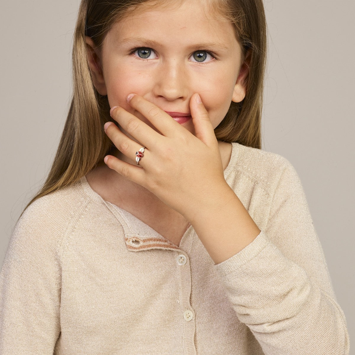 Zilver Ring Lieveheersbeestje Wit 1021826 - PansiteNederland.nl