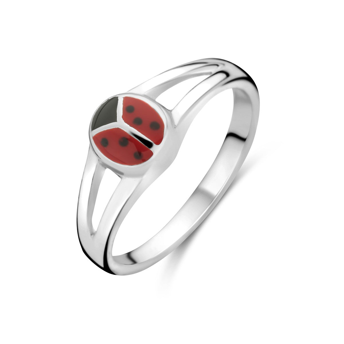 Zilver Ring Lieveheersbeestje Wit 1021833 - PansiteNederland.nl