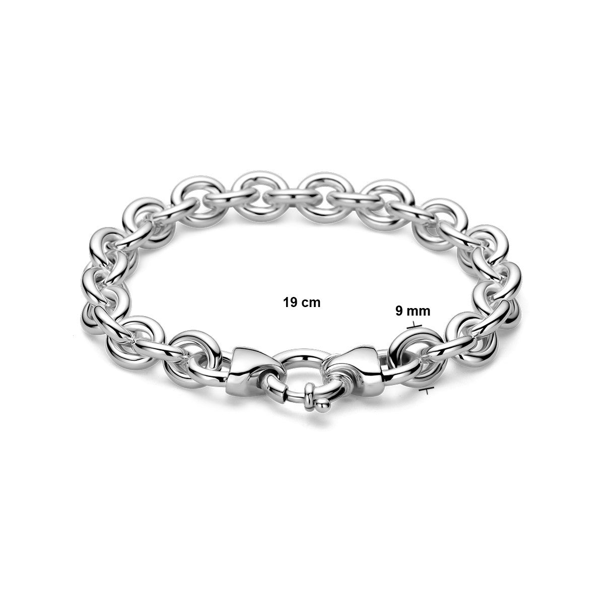 Zilver Wit Armband Jasseron 9 Mm Met Groot Veerslot 19 Cm 1021853 - PansiteNederland.nl
