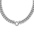 zilver wit collier gourmette 13 mm 44 cm met groot springslot 1021858