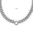 zilver wit collier gourmette 13 mm 44 cm met groot springslot 1021858