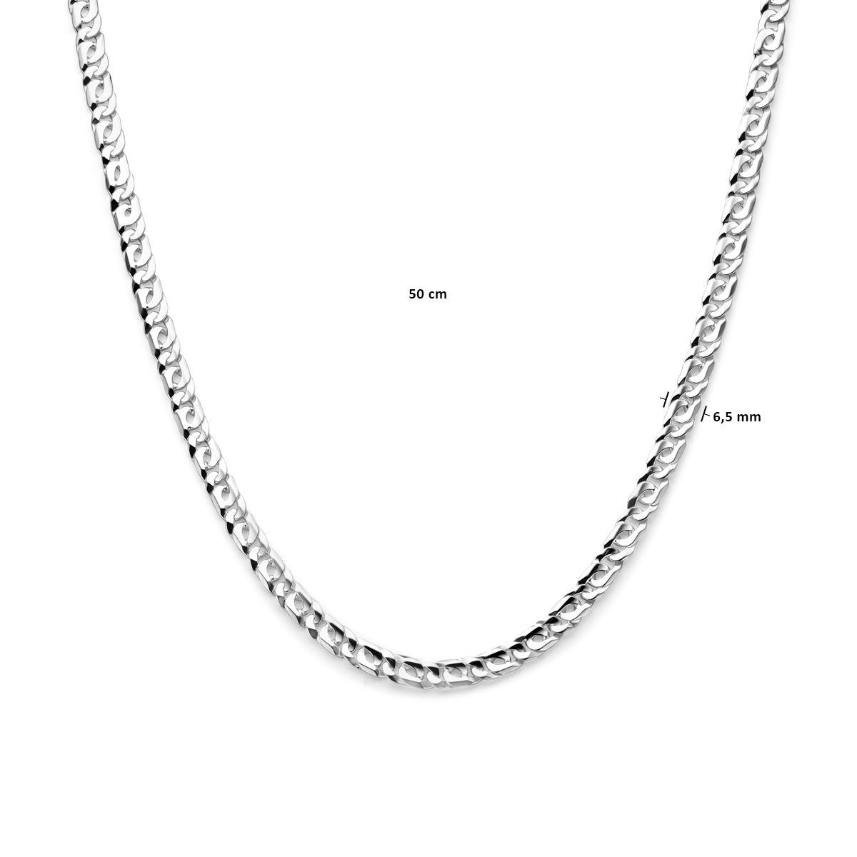 Zilver Wit Collier 6,5 mm 1021890 - PansiteNederland.nl