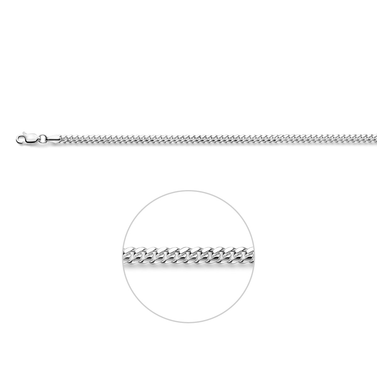 Gourmette 3,5 mm zilver wit