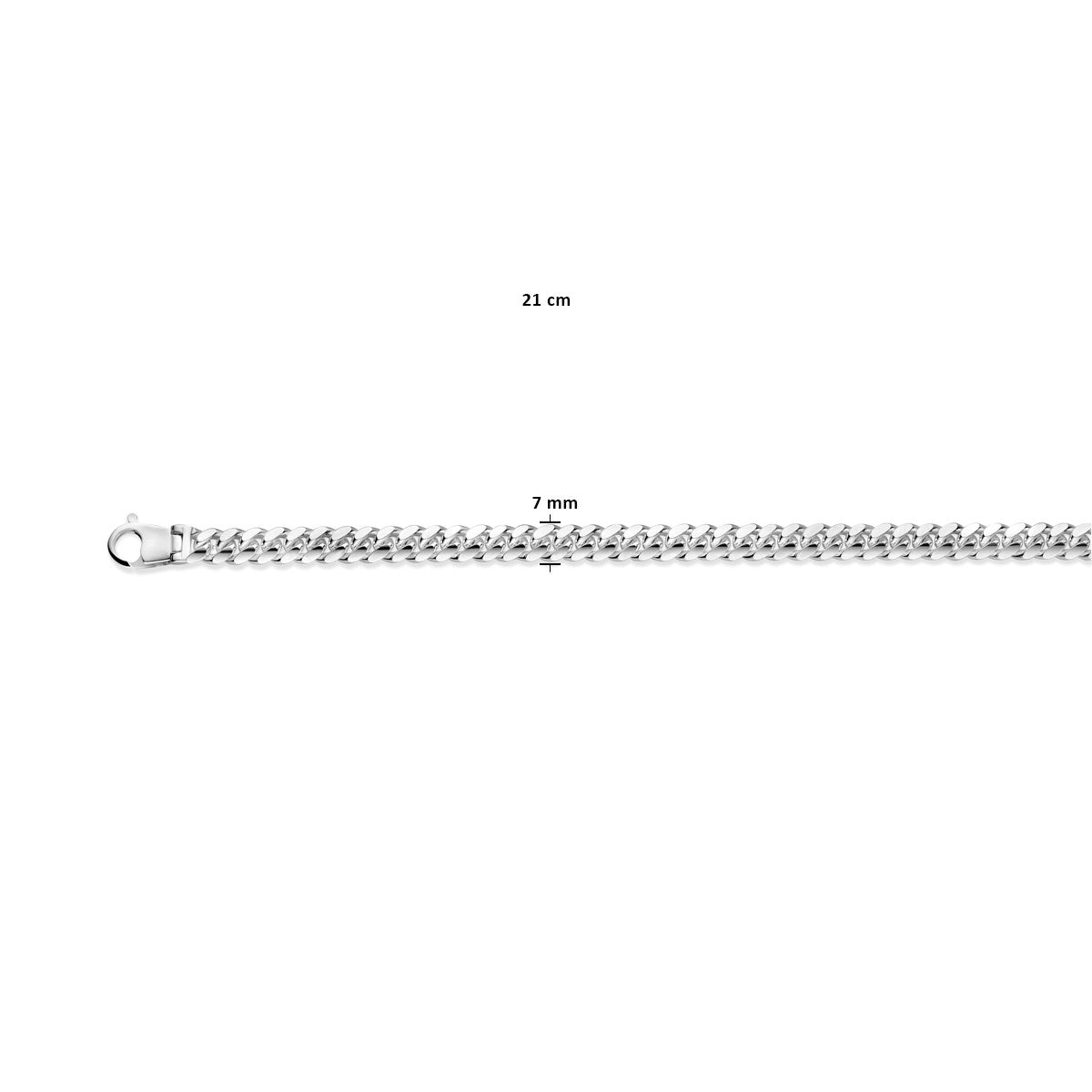 Zilver Wit Gourmette 7,0 mm 1021909 - PansiteNederland.nl