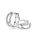 Mart Visser by Zinzi zilveren oorringen met luxe scharniersluiting glad 18 mm witte zirkonia's MVO28