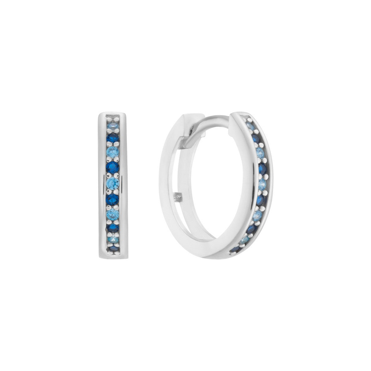Zilveren klapoorringen 12mm - blauwe zirkonia 107.3104.00 - PansiteNederland.nl