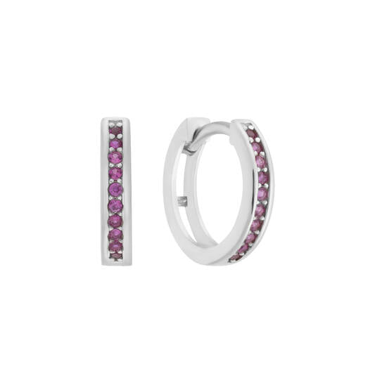 Zilveren klapoorringen 12mm - Donkerroze zirkonia 107.3105.00 - PansiteNederland.nl