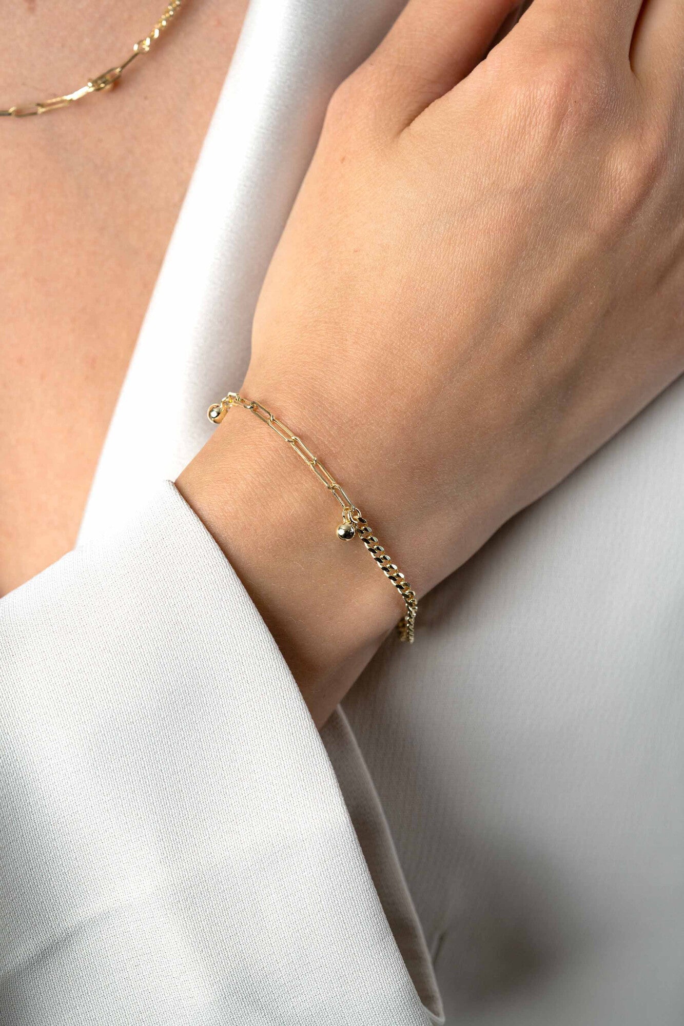 ZINZI Verguld Zilveren Armband 16,5 - 19,5 cm - ZIA2521G