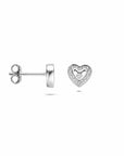 Zilveren gerhodineerde oorknoppen hartjes zirkonia 6,5 mm - 1341358