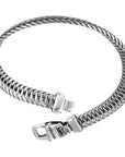 Zilveren armband vossestaart 6,5 mm zilver geoxideerd 1101645