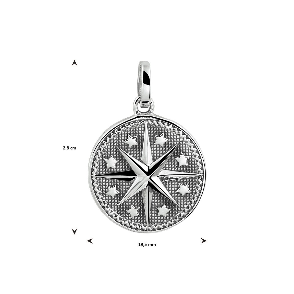 zilver geoxideerd hanger oxi ster 1101731 - PansiteNederland.nl