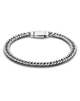 Zilver Geoxideerd Armband Gourmette 4-Zijdes Geslepen 6,7 Mm 1101799