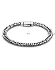Zilver Geoxideerd Armband Gourmette 4-Zijdes Geslepen 6,7 Mm 1101799