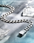 Zilver Geoxideerd Armband Gourmette 8-Zijdes Geslepen 8,2 Mm 1101800